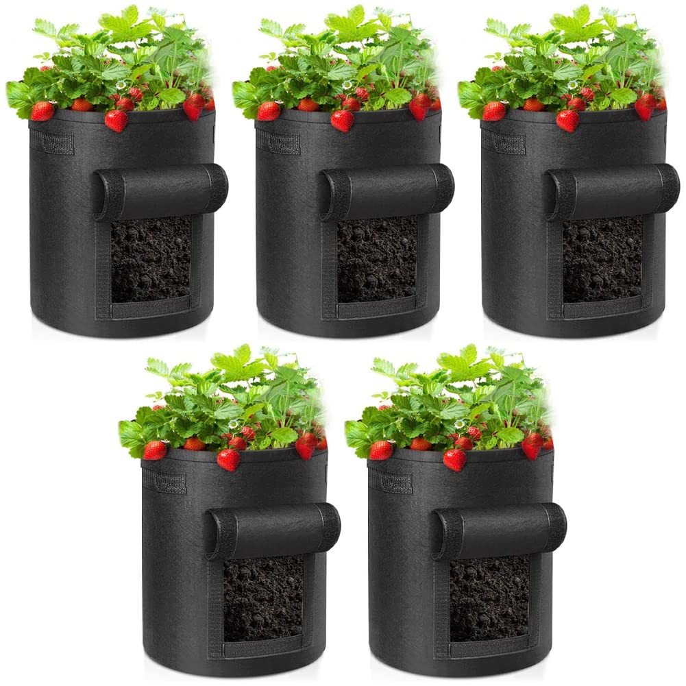 

lanzoub Non-Woven Pot Planter Set of 5 4710 Gallon Potato Planter Tomato Planter