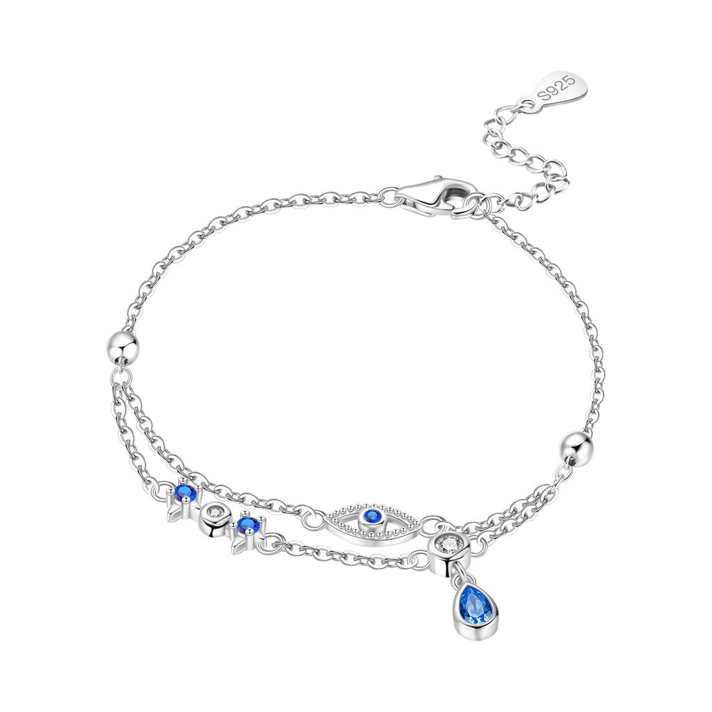 New 925 Silver Exquisite Golden Starry Bracelet Chain Link Women Bracelet Birthday Festival Jewelry Gifts