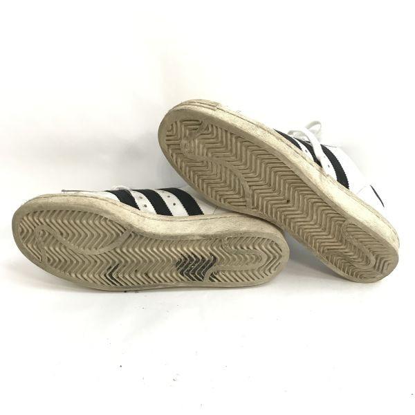 adidas superstar gold tongue leather sneakers 7 25 white(USED)