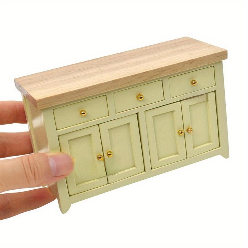 Unfinished Wooden Dollhouses Cabinet Miniature Furniture Model For DIY Crafting And Display