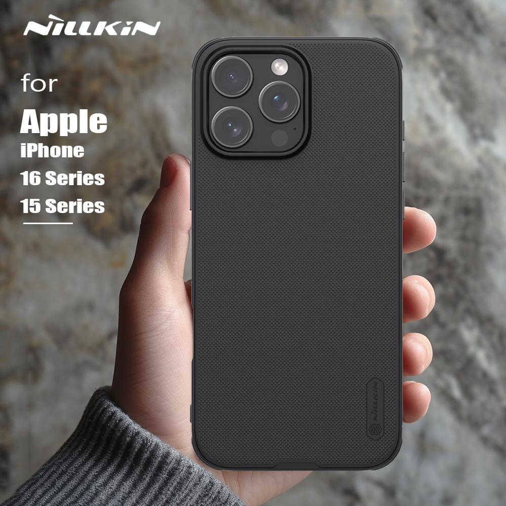 For Apple iPhone 15 16 Pro Max Nillkin Case Super Frosted Shield Pro Soft TPU Hard PC Ultra Thin Back Cover Protection