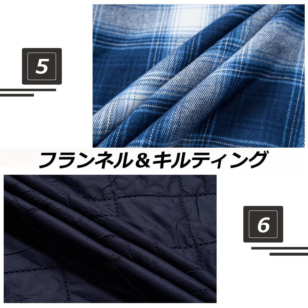 KEFITEVD Windproof and Cotton Plus Flannel Long Checked Blue and XL Men's Hoodie, Warm, Hooded, Padded, Size, Shirt, Sleeve, Jacket, Hardwearing,