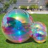 19.6-inch Inflatable Mirror Ball, Large Shiny Ball, Inflatable Silver/Gold/Iridescent, PVC Hanging Large Disco Ball Decoration. Perfect for Large