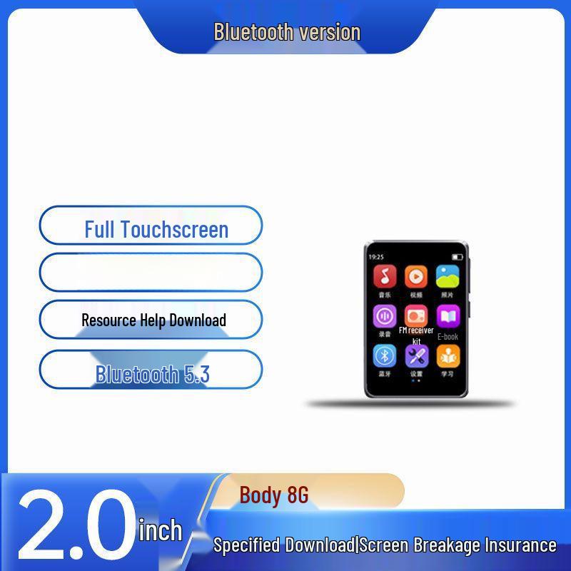 Player MP5 Ultra-Subțire cu Ecran Complet, WiFi și Bluetooth - Versiune Portabilă Compactă pentru Studenți