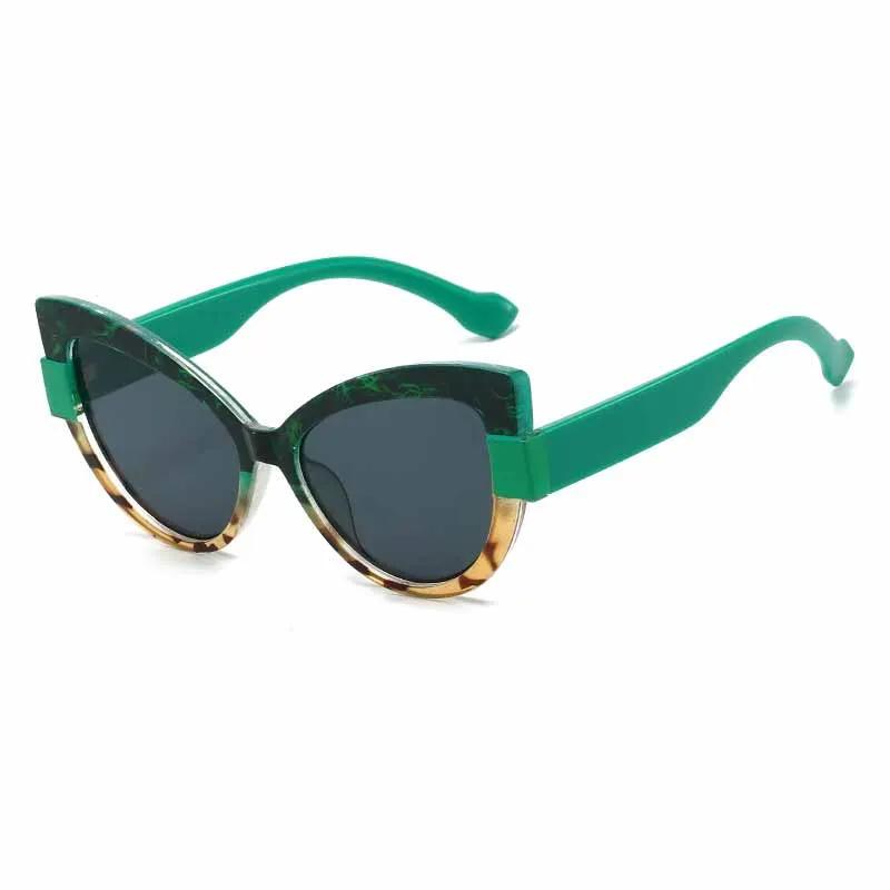 New Fashion Contrasting Cat Eye Sunglasses Personalized Casual Versatile Anti Blue Light Glasses Outdoor Travel UV Protection