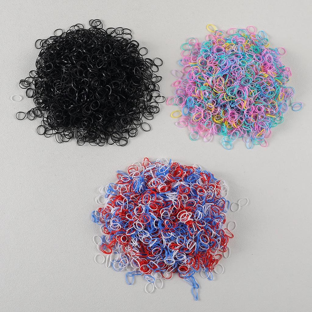 1500PCS Girls Colorful Small Disposable Rubber Band Hair Ties Headband Children Ponytail Holder Bands Kids Hair Accessories