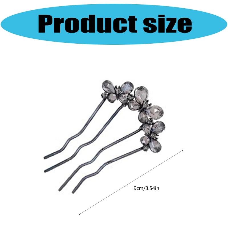 Metalowe Perły Z Cyrkoniami Spinka Do Włosów Wygodny Patyczek Do Włosów Do Gęstych Włosów Bezpieczne Utrzymanie Koka Na Imprezy Bankiety Kobiety