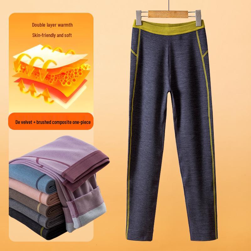 

Девочки Плюс Бархат Немецкая Шерсть Осень/Зима Узкие Брюки для Подростков и Старших Детей 120 cm темно-серого