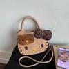 Hello Kitty Cartoon Shoulder Bag For Girls With Pu Material And Spacious Storage