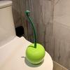 Toilet Brush Set with Base Cherry Shape Ergonomic Non-Slip Handle Bright Color Bathroom Cleaning Brush
