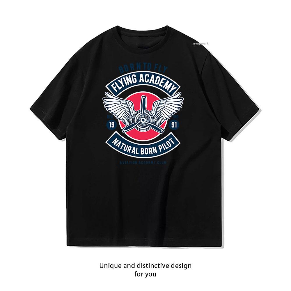 

Born to Fly Vintage Aviation TShirt cotton T shirt Unisex Adult couple streetwealtops tee Short sleev Casual S
