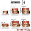 2pcs, 2D FLAT PRINTING Curtains (Without Rod) Festive Snowmen Halloween Festival Fashion Curtains Versatile Polyester Curtains