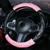 Universal PU Leather Car Steering Wheel Cover Bling Rhinestone Crystal Car Handcraft Interior Decor Accessories For Women L L9C9