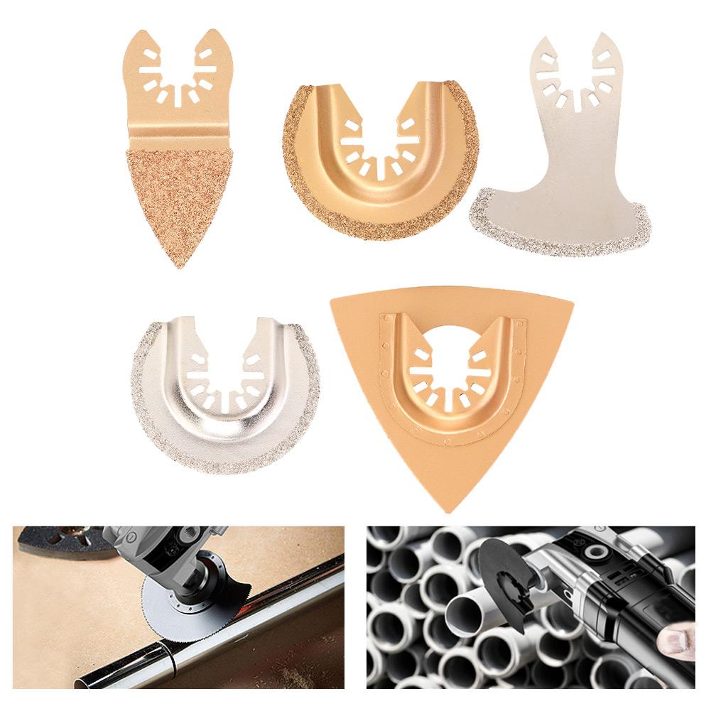 5Pcs Cemented Carbide Saw Blade Diamond Oscillating Multi Wood Grinding Tool