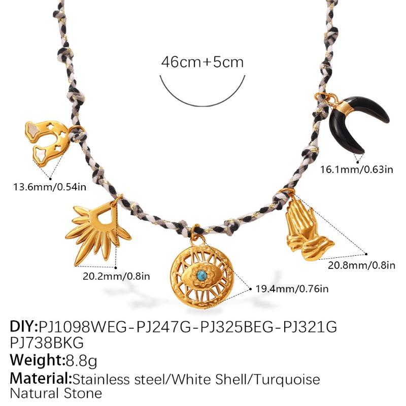 Meier Exotic totem accessories braided necklace bracelet personalized diamond palm pendant jewelry suit