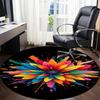 1PCColorful Bloom Office Round Area Rug,  Mat Suitable For Office, Under Office Chairs Bedroom Living Room Home Decor, Room Deco
