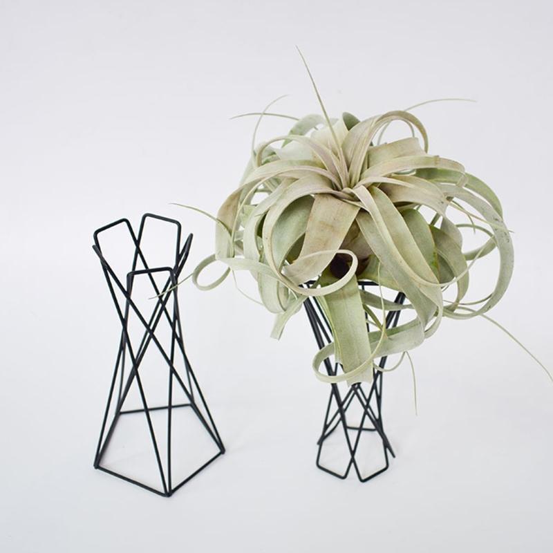 Suporte para Planta de Ar Vasos de Flores de Metal Suporte Geométrico de Ferro Suporte para Tillandsia Mesa Jardim de Casa Ornamento