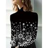 Women's Cheongsam Collar Long-sleeved T-shirt, Made of Polyester Knitted Fabric, Regular Version, Suitable for All Seasons