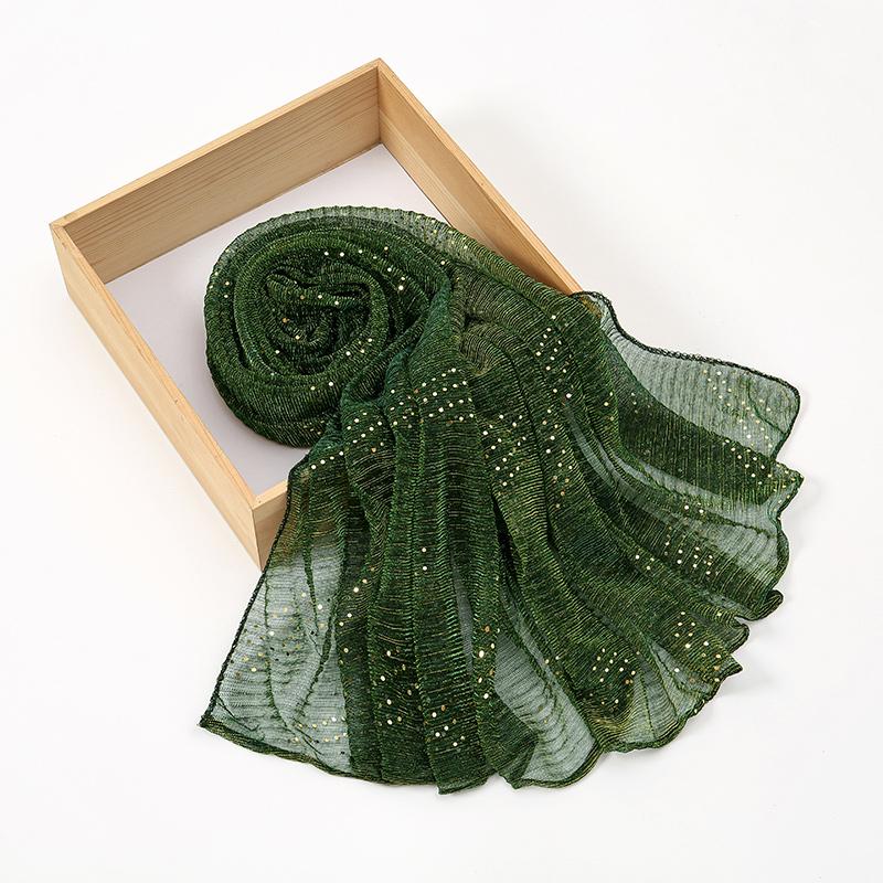 Glitter Women Hijabs With Rhinestone Islamic Sequins Long Shawl Head Scarf Female Full Cover Wrap Hijab Plain Muslim Headscarf