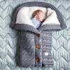 Baby Knitted Plush Sleep Sack With Buttons For Outdoor Use And Warmth