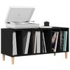 Vinyl Record Cabinet Black Oak Effect 100 x 38 x 48 cm
