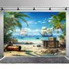 Pirate Party Backdrop - Ship and Sea Treasure Pattern for Birthday Party and Shower Decorations - S