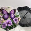 1PC Butterfly FlowersAutomatic Open/Close Umbrella with Windproof, 8-Rib Sturdy Canopy, Durable Ribs, Fashionable Design, Outdoor Accessory, Fun Prin,