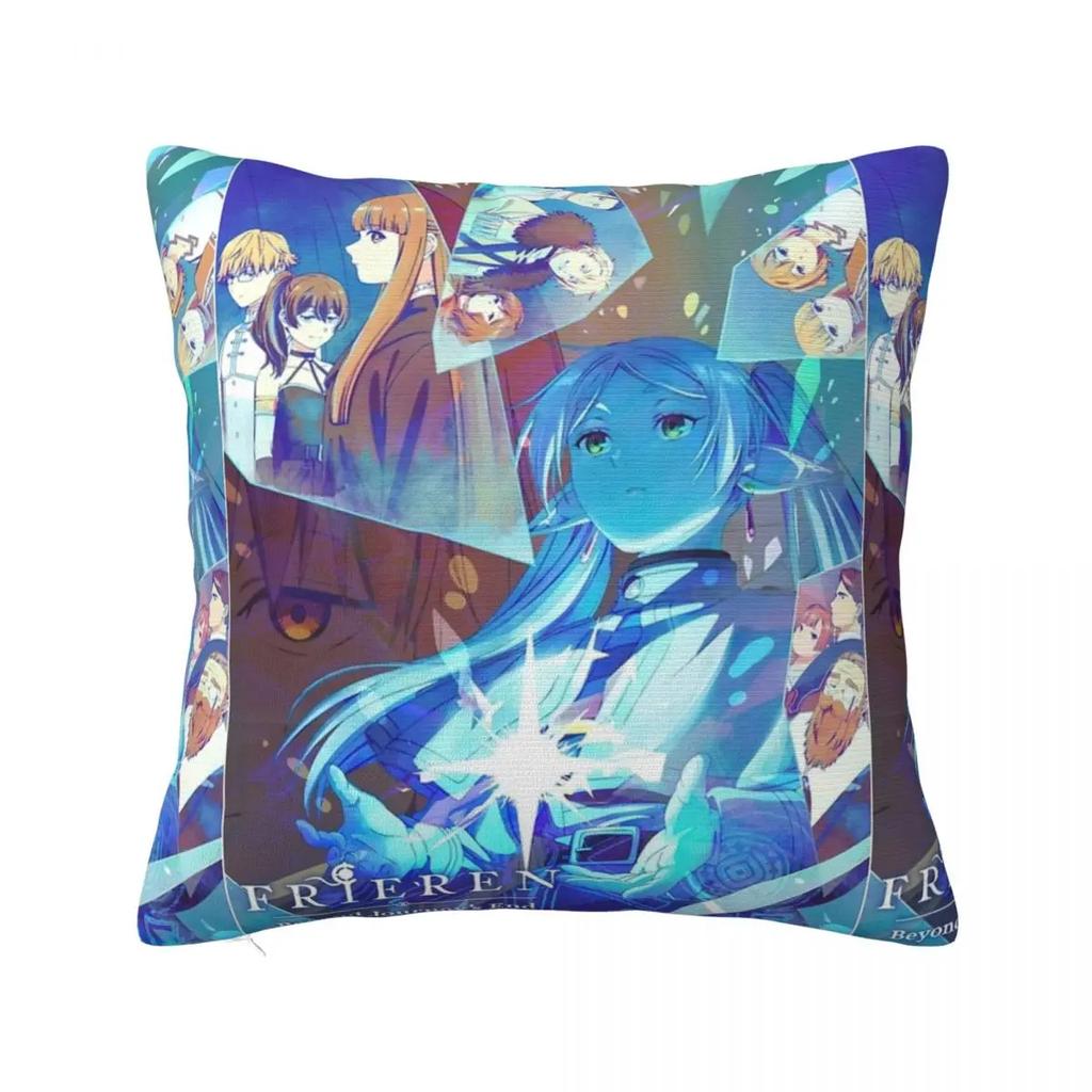 Frieren Anime Sousou No Frieren Pillow Cases Cushion Cover Vintage Zippered Decorative Pillowcase for Home 40*40cm