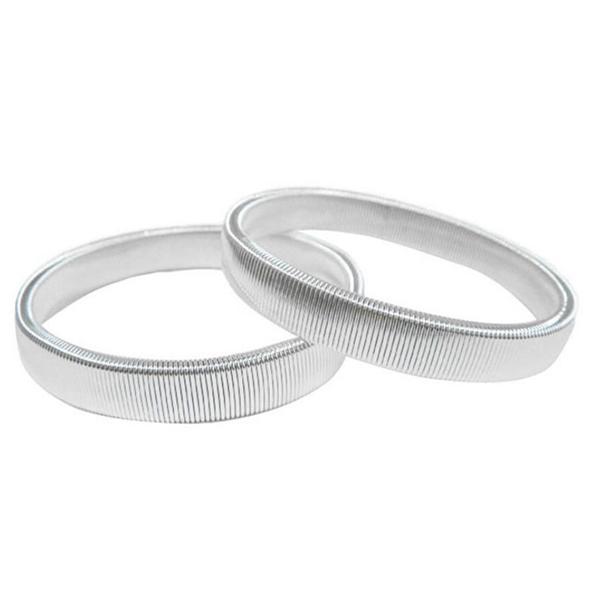 argento Supporti per maniche di camicia da braccio elastici in metallo per donne