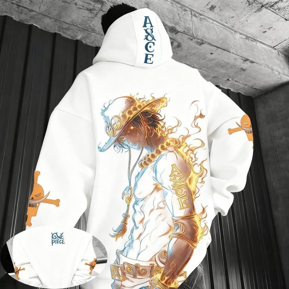 One Piece Hoodie Sweater Portgas D. Ace Japanese Anime Spring Autumn Children's Long-sleeved Parent-child Outfit
