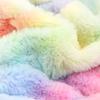 Rainbow Tie Dye Korean Style Cap Women Fisherman Hat Autumn Winter Hat Faux Fur Bucket Hat
