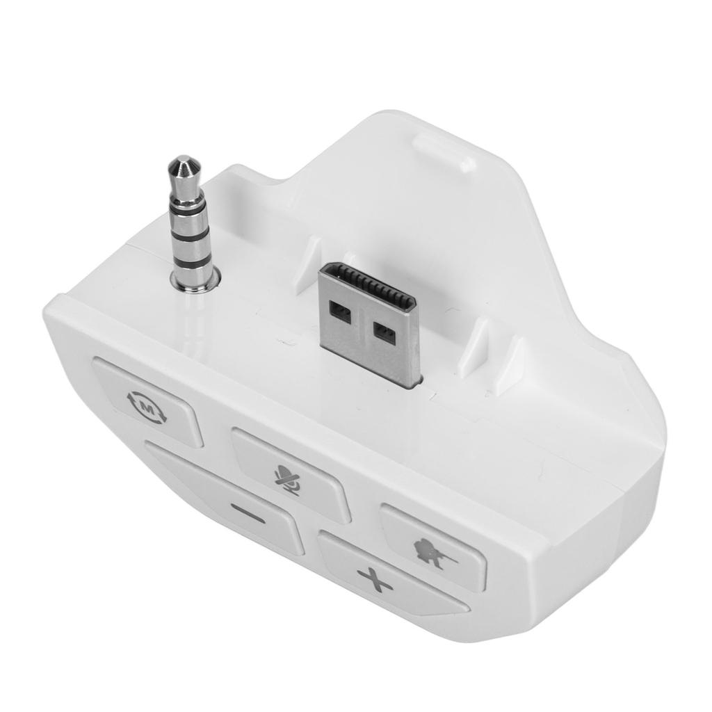 For Xbox One Controller Sound Enhancer Stereo Headphone Adapter with 4 EQ Sound Modes and Detection Mode White