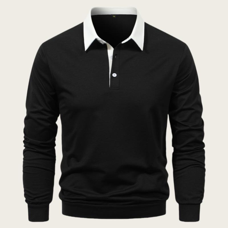 Men S Long Sleeve Polo Shirt Casual European Size High Quality Autumn