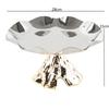 Circular Stainless Steel Storage Tray, Metal Tray, Pleated Wave Art Fruit Tray, Living Room Decoration, Kitchen Organizer