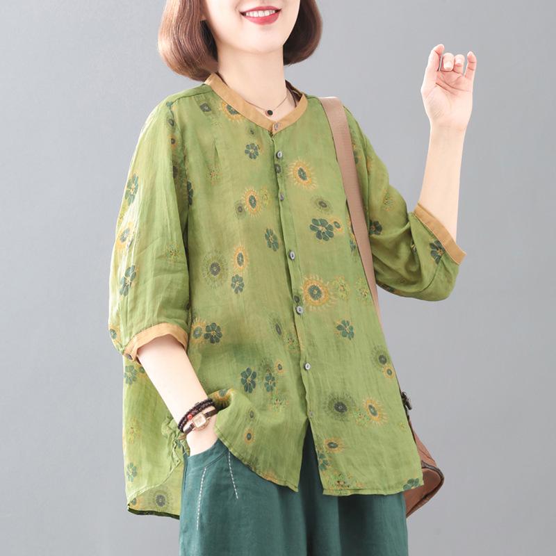 

Korean Plus Size Artistic Cotton Linen Two-Piece Set Medium