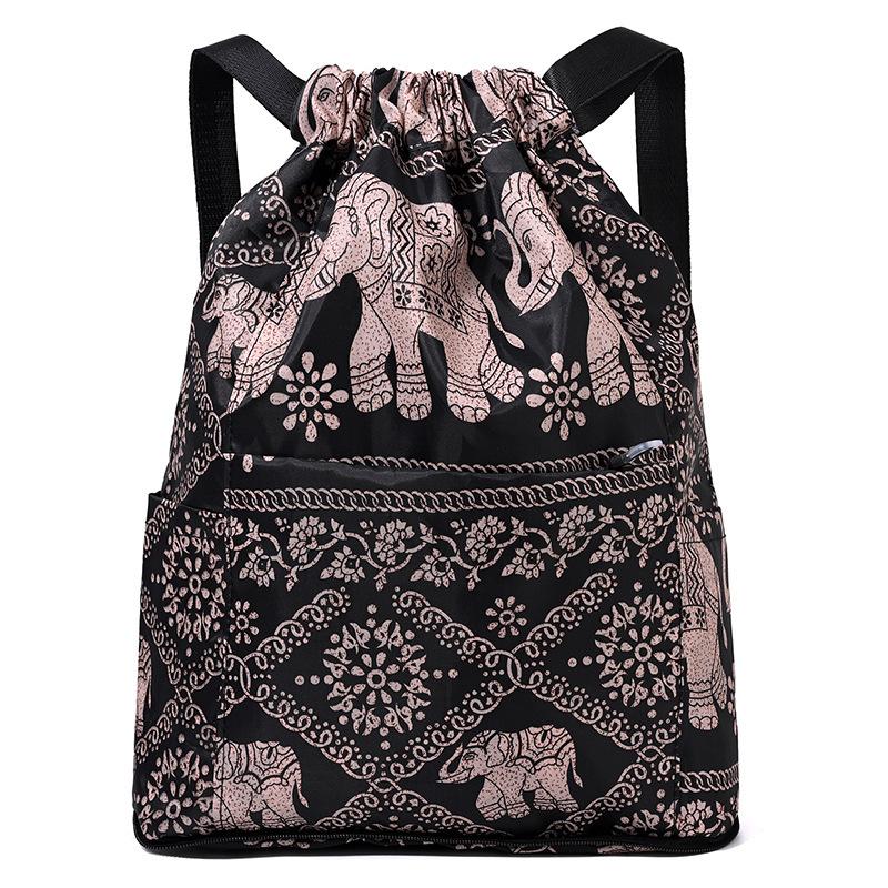 Women's Printed Drawstring Backpack Lightweight Sports and Fitness Backpack Travel Backpack