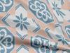 oneOone Cotton Flex Arctic Blue Fabric Floral & Tiles Moroccan Sewing Craft Projects Fabric Prints By Meter 40 Inch