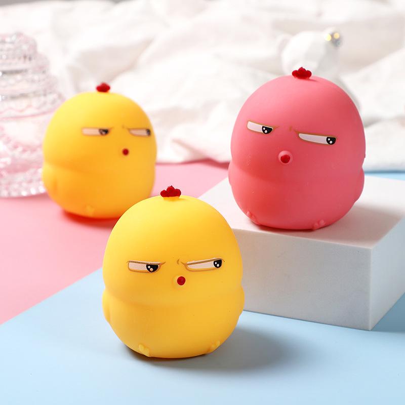 

Wobby Squishy Cool Duck Decompression Toy - Cartoon Chicken with Staring Eyes