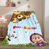 Russian animation Fairy Tale Masha and the Bear Cartoon Blanket Soft Four Seasons Home Bed Blanket Sofa Cover Office Napping Picnic Blanket M1