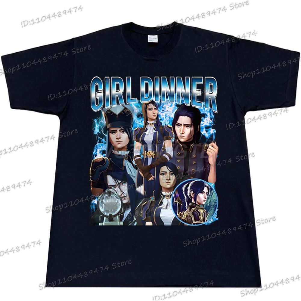 Caitlyn Arcane League of Legends Tričko Módní Anime Oblečení Streetový Styl Trička Arcane Caitlyn Dívčí Večeřové Oblečení Bavlna