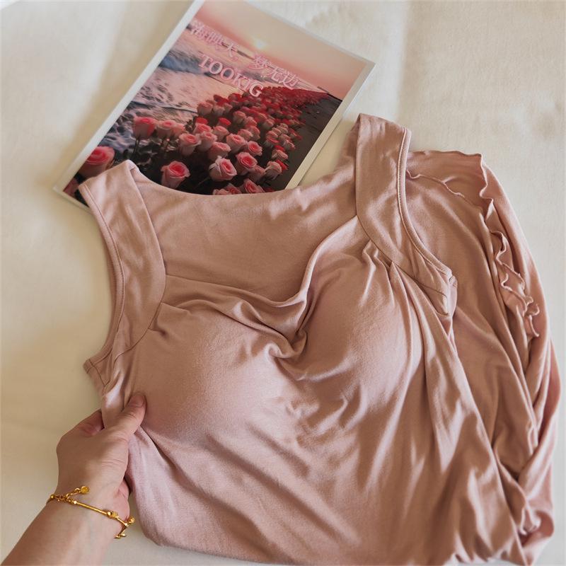 Camisola de Dormir Feminina da Moda para E-commerce Transfronteiriço com Bojos