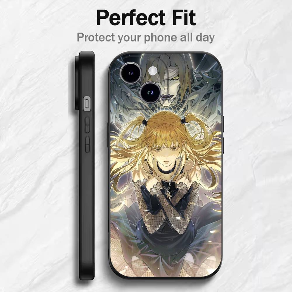 Anime Cute Misa Amane Plating  Phone Case For 17 16 15 14 13 12 11 Mini XS XR X 6S 6 Pro Max Plus Black Soft Cover