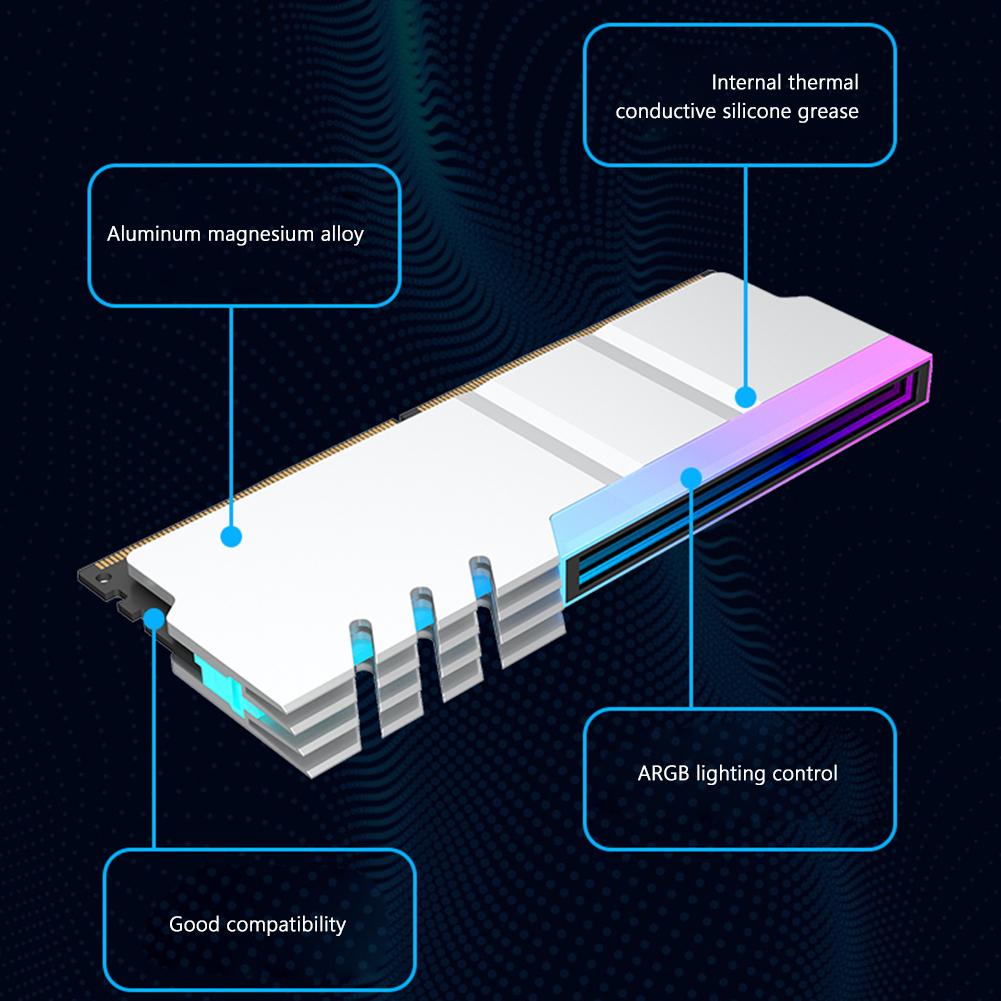 Ram Radiator Heat Sink DDR4 DDR5 Heat Cooler Radiator 5V 3PIN ARGB AURA Sync Aluminum Alloy Heat-resistance Computer Accessories