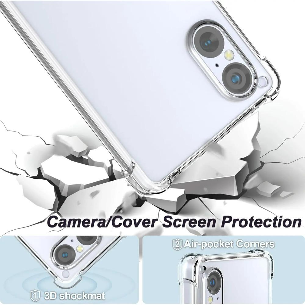 TPU Gjennomsiktig Telefondeksel for Sony Xperia 1 VI V 5 IV 10 III II Beskyttelsesdeksel Støtsikkert Fundas Capa Coque