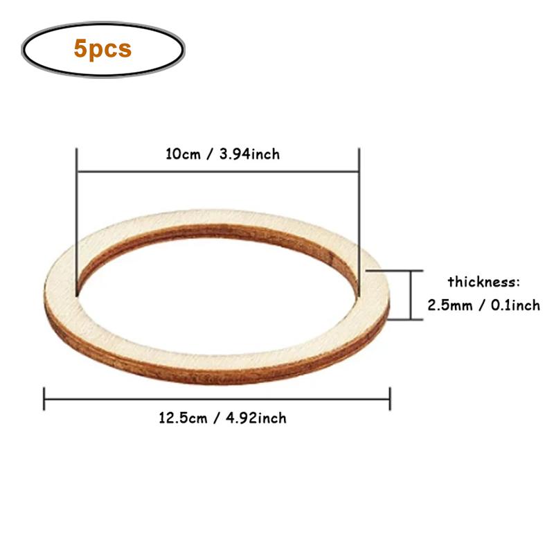 4-15cm Unbearbeitete Holzstücke Ringform Kreis Ornamente Holzringe Leere Holzscheiben zum Bemalen Weihnachtsbaum Heimdeko