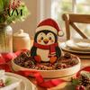Christmas Theme Room Decor Wooden Table Decorations, Santa Claus Snowman Reindeer Desktop Ornaments, Festive Home Office Accents Distressed