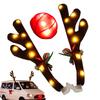 LED Car Reindeer Antlers & Nose Kit Reindeer Christmas Car Decoration Luminous Antlers Christmas Festival New Year Gifts