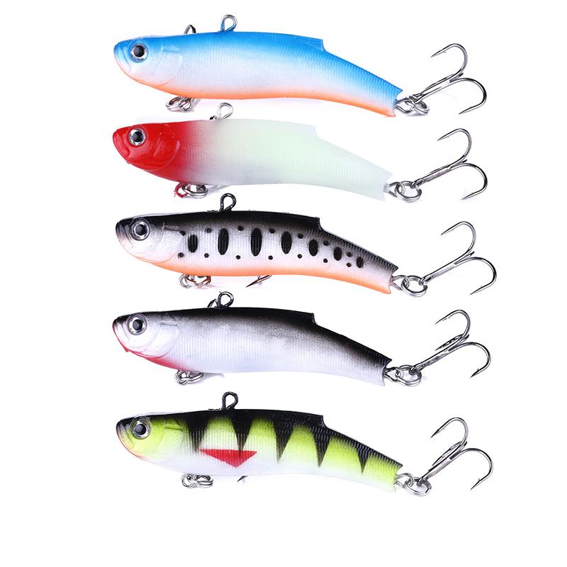 HENGJIA 7CM 17G Winter Fishing Lure VIB Ice Fishing Lure Soft Lead Bait Sinking Fishing Lure