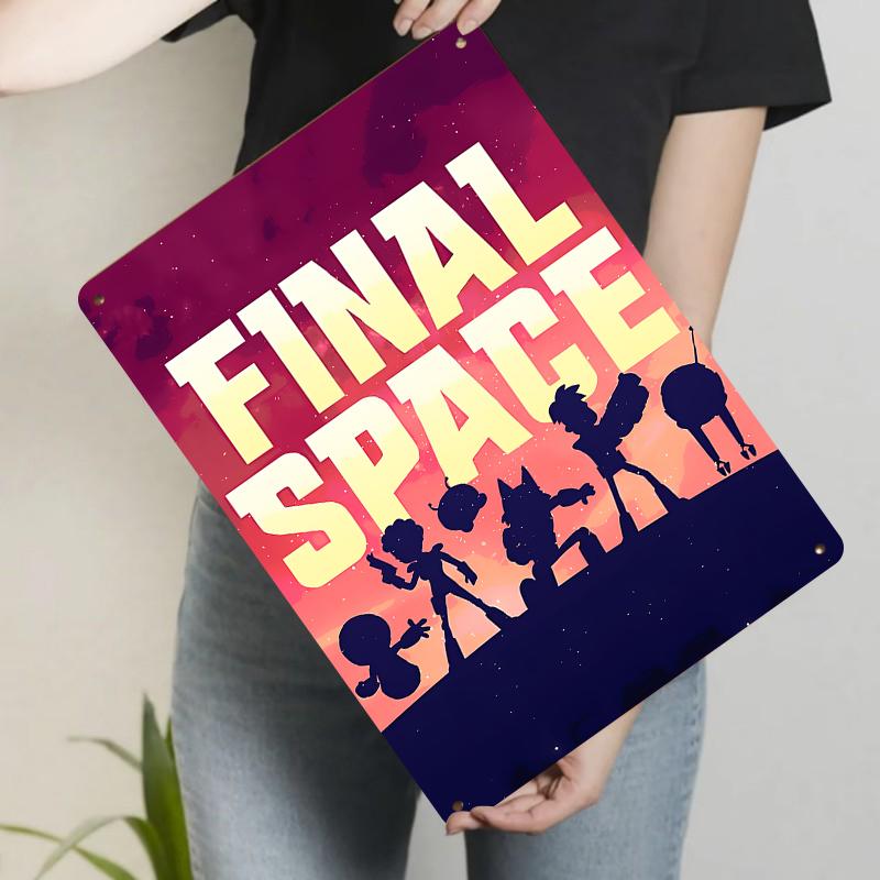 

Final Space Animated Series Character Silhouette Metal Wall Art Decor for Home Office Room Decoration 20x30cm（7.8x11.8inch）