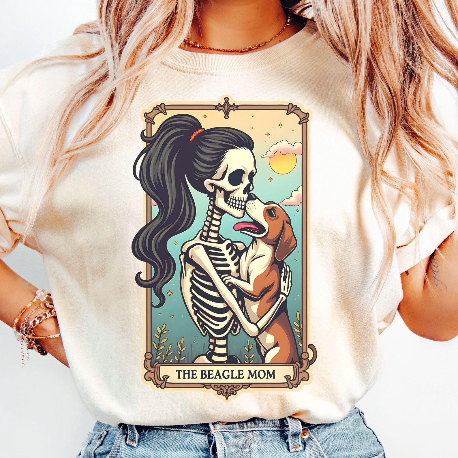 Comfort Colors Beagle Mom Tarot Card T-Shirt M